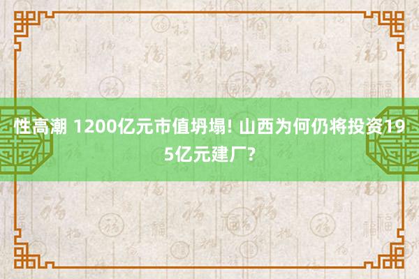 性高潮 1200亿元市值坍塌! 山西为何仍将投资195亿元建厂?